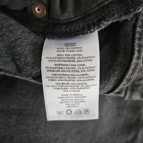 RE/DONE Originals 90s High Rise Ankle Crop Jeans - Faded Coal - size 29-NWT - Picture 8 of 10